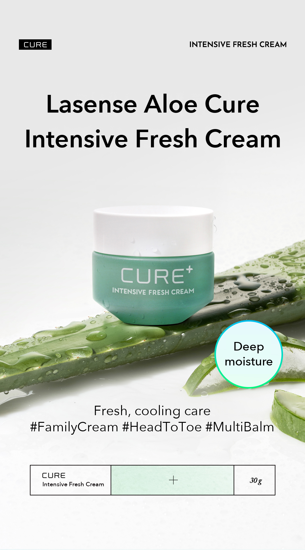 Kim Jeong Moon Aloe Lasense Aloe Cure Intensive Fresh Cream 30g detail 01
