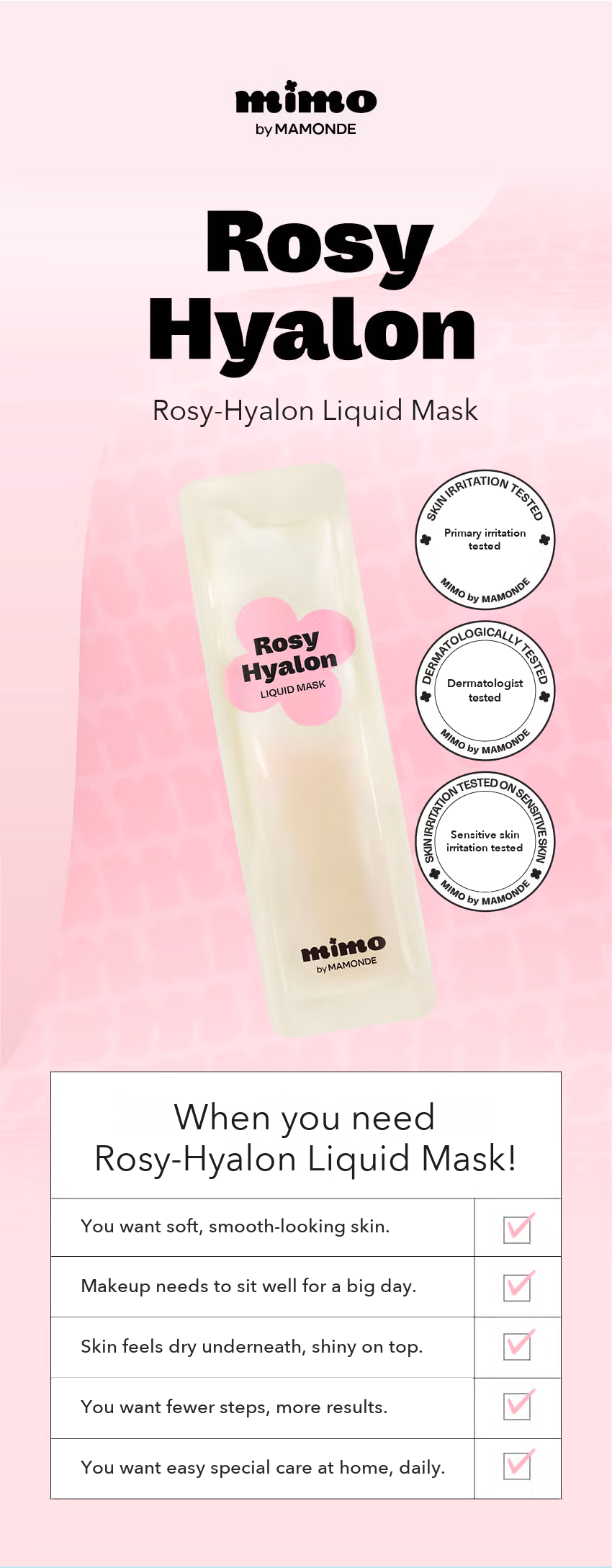 MIMO by MAMONDE Rosy-Hyalon Liquid Mask detail 1