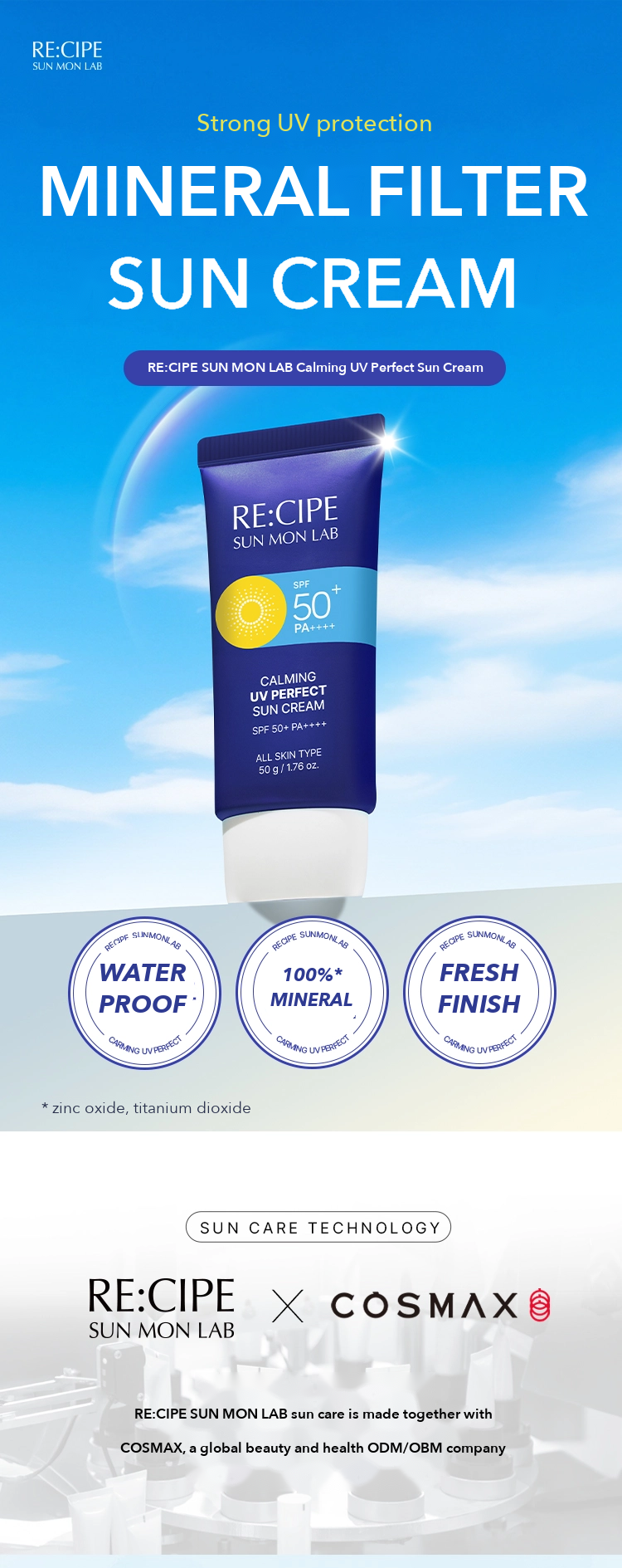 RE:CIPE SUN MON LAB Calming UV Perfect Sun Cream detail 01