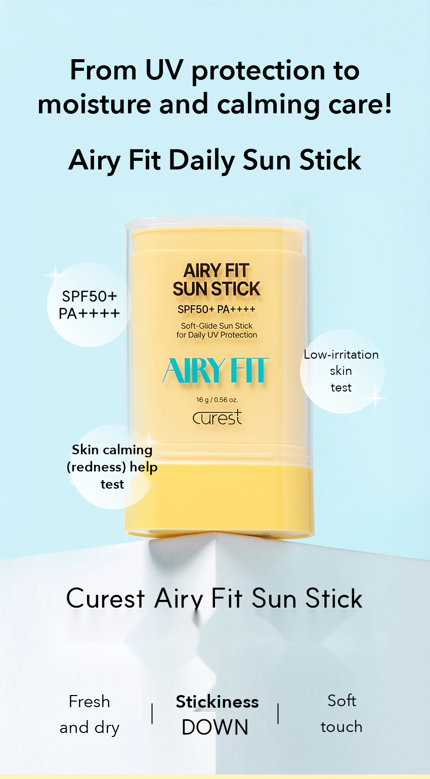 CUREST Airy Fit Sun Stick detail 1
