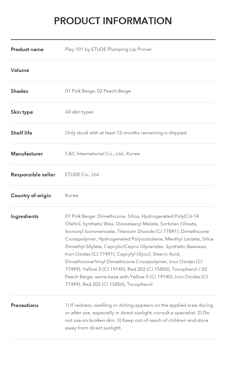 Play 101 by ETUDE Plumping Lip Primer detail 07