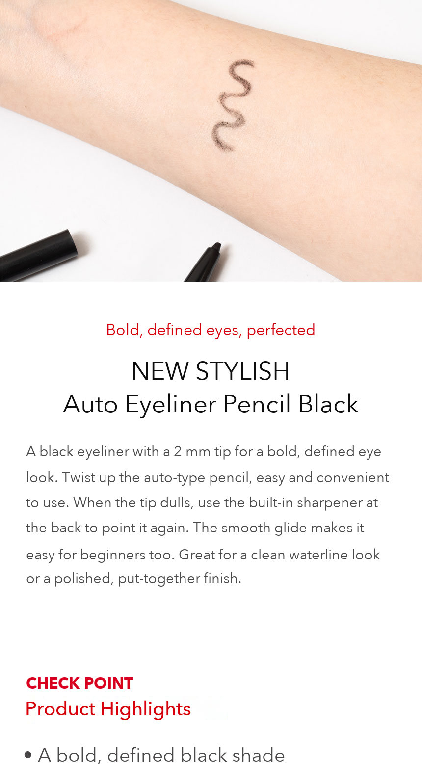 NEW Stylish Auto Eyeliner Pencil Black 0.25g detail 01