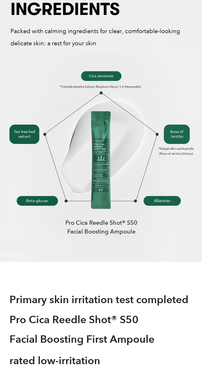 VT Pro Cica Reedle Shot S50 Facial Boosting First Ampoule 2ml x 6 detail 05