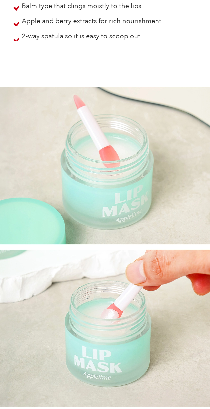 DAISO Lip Sleeping Mask Apple Lime detail 02