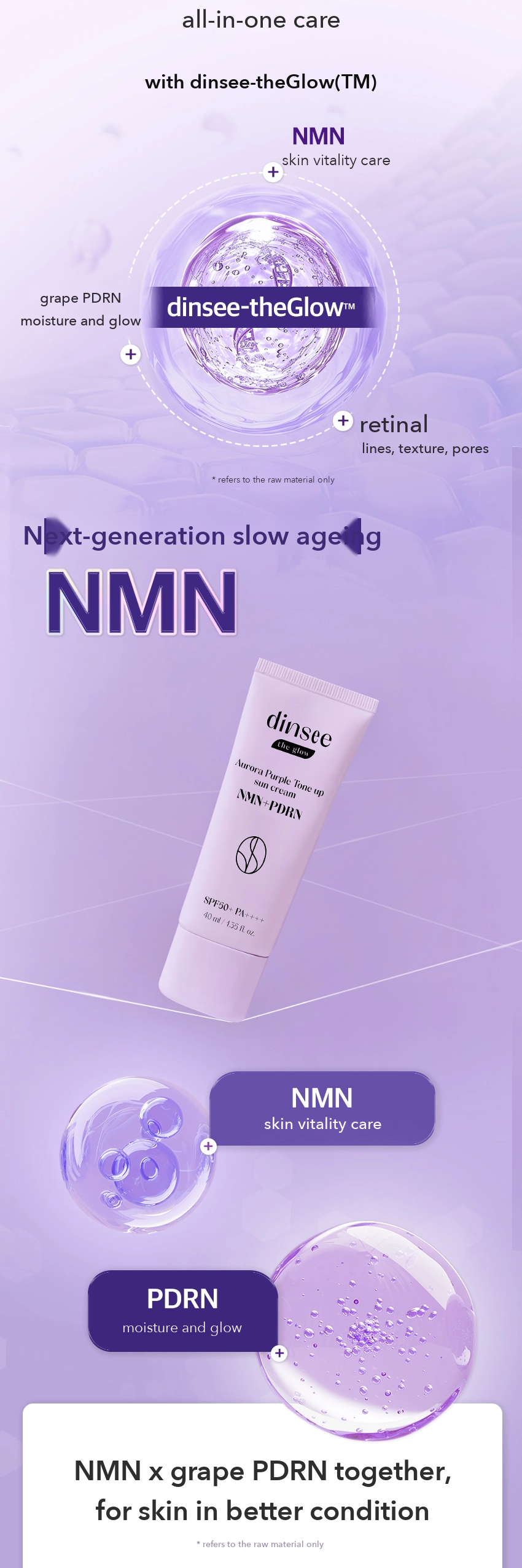 dinsee the glow Purple Tone-Up Sun Cream detail 03