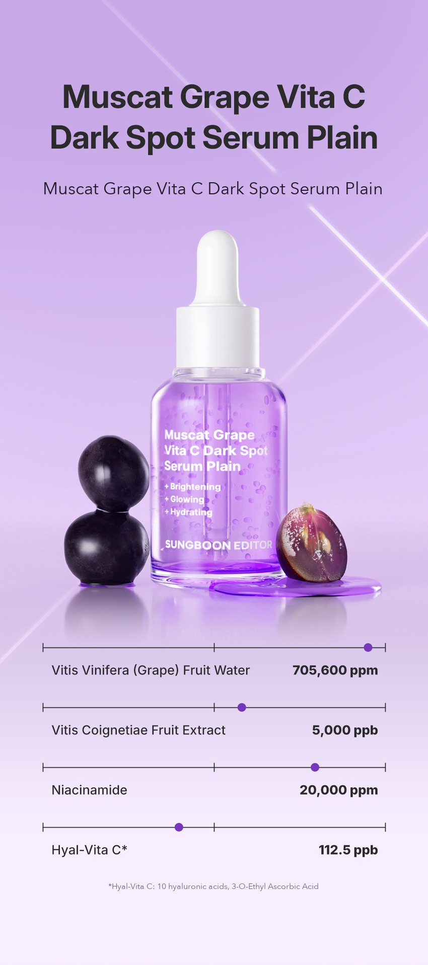 INGREDIENT EDITOR Muscat Grape Vita C Dark Spot Serum Plain detail 2