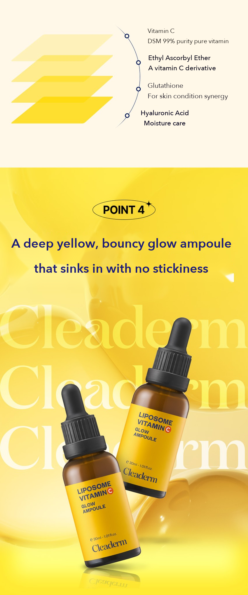 CLEADERM Liposome Vitamin C Blemish Glow Ampoule detail 06