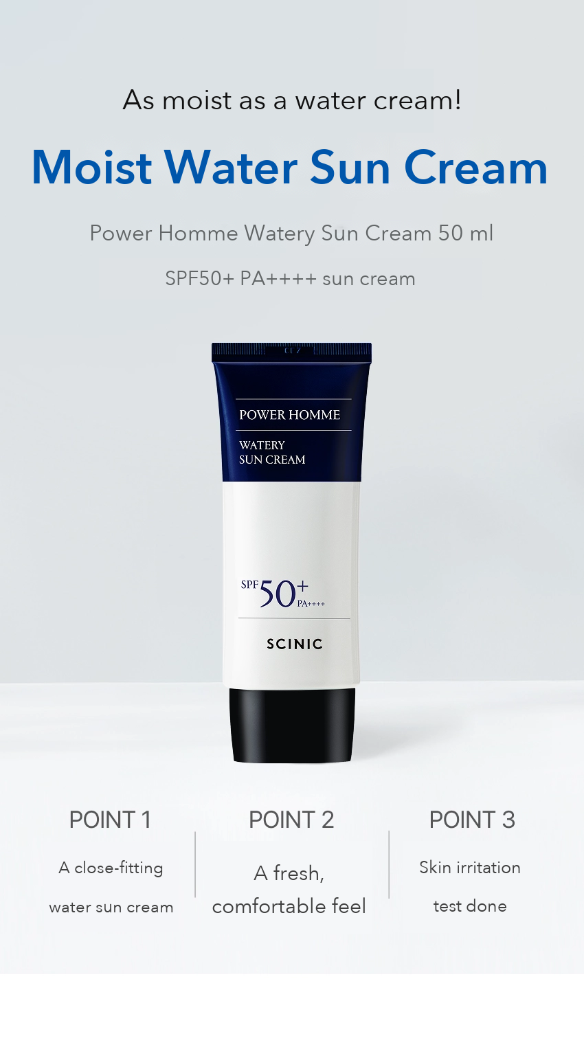 SCINIC Power Homme Watery Sun Cream detail 01