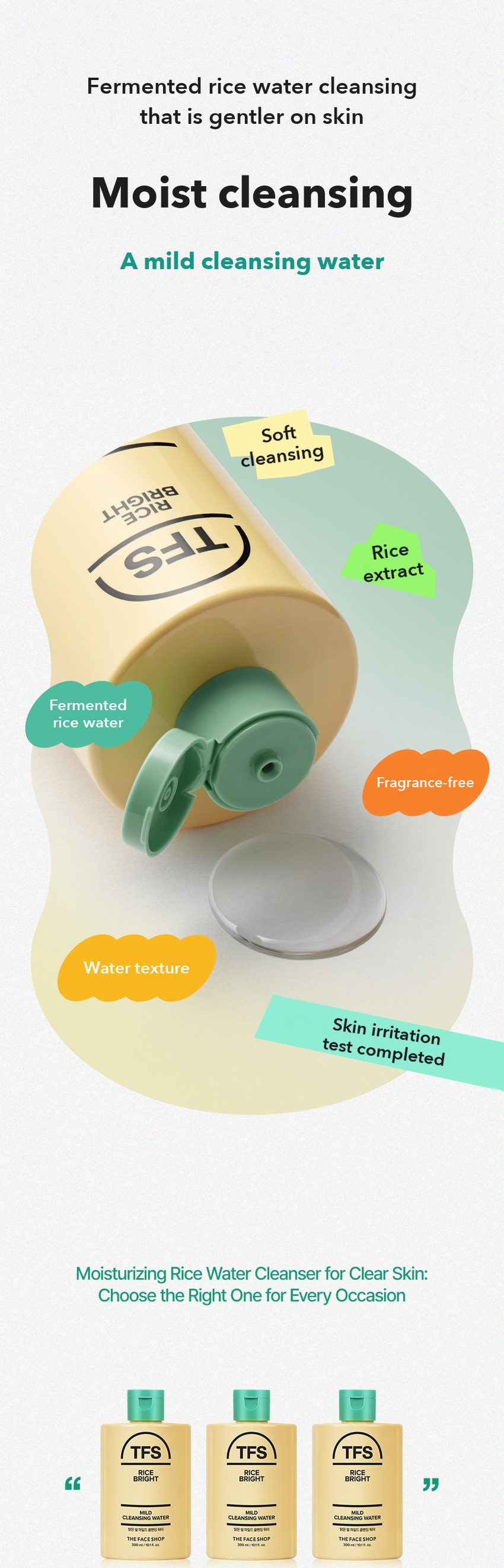 THE FACE SHOP Rice Water Mild Cleansing Water detail 3