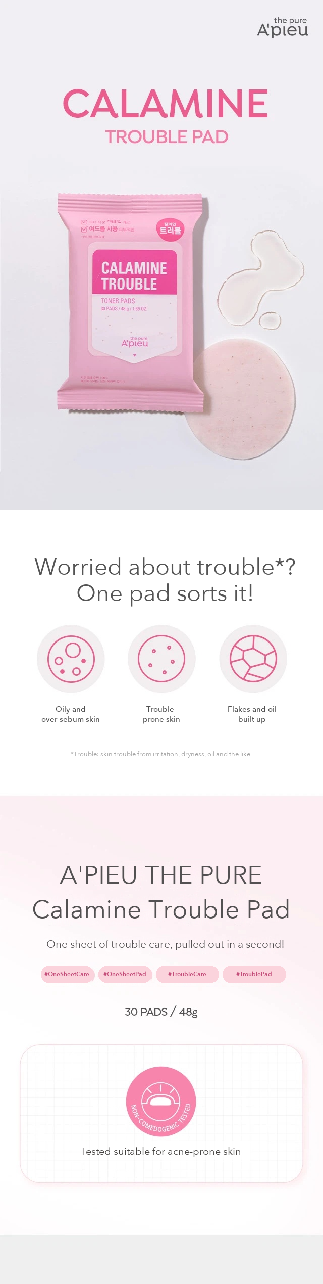 A'PIEU The Pure Calamine Trouble Pad detail 1
