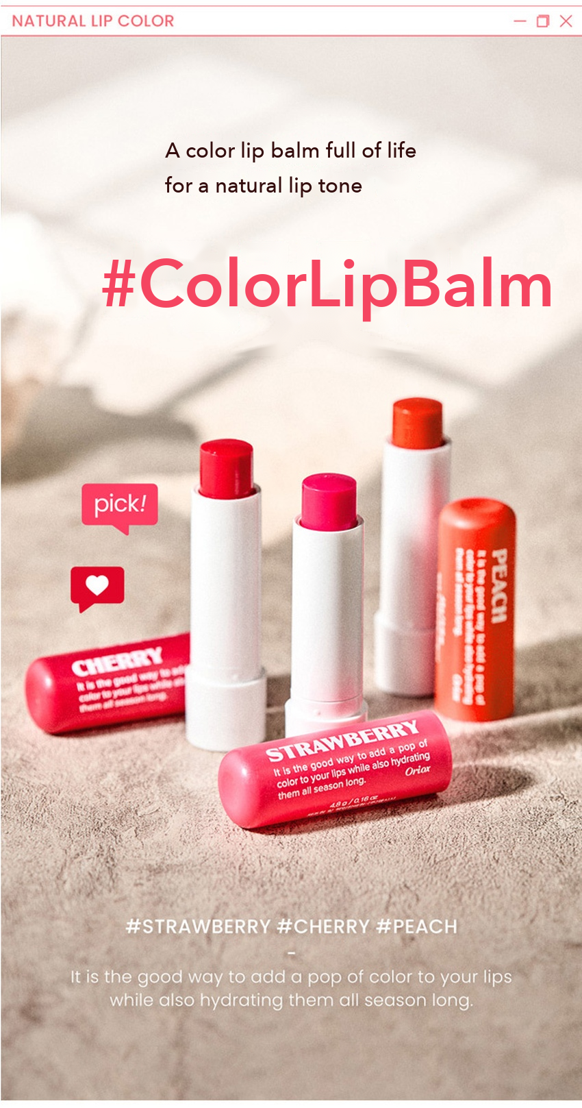 ORIX Color Lip Balm detail 1