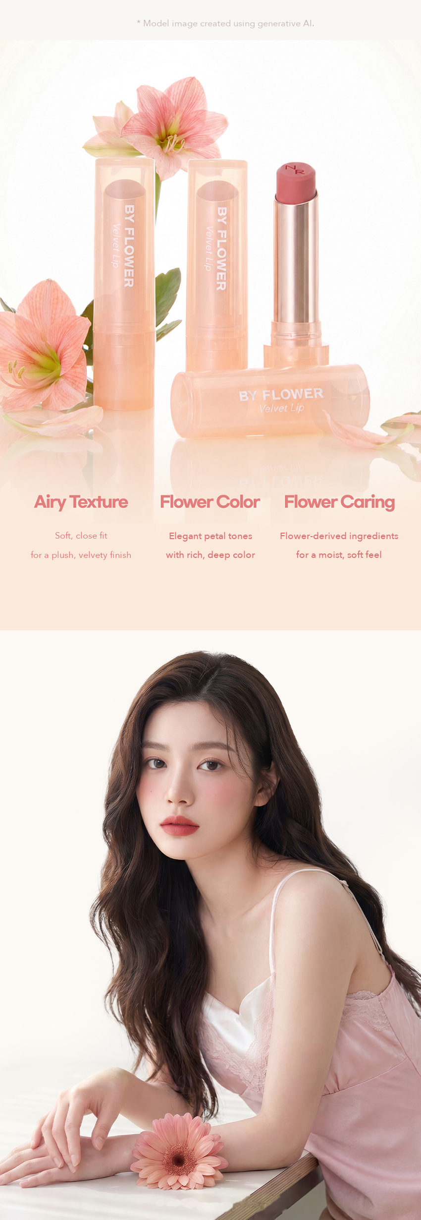 BY FLOWER Velvet Lipstick 3.3g detail 02