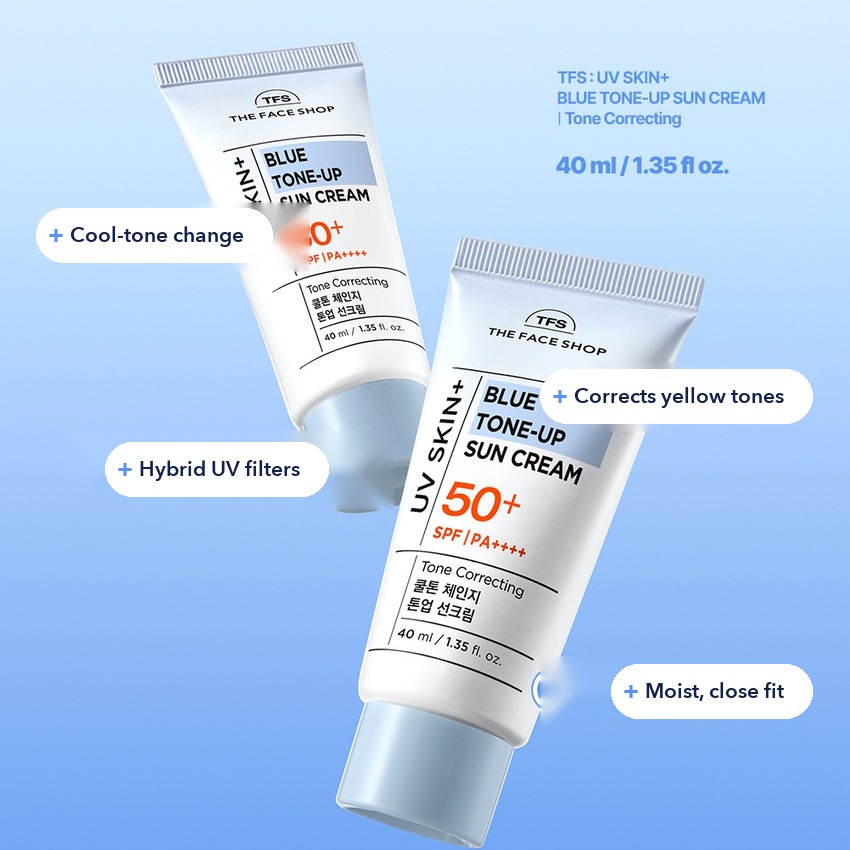 THE FACE SHOP UV Skin Plus Blue Tone-Up Sun Cream 40ml