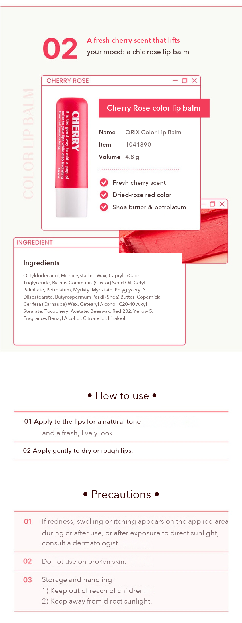 ORIX Color Lip Balm detail 6