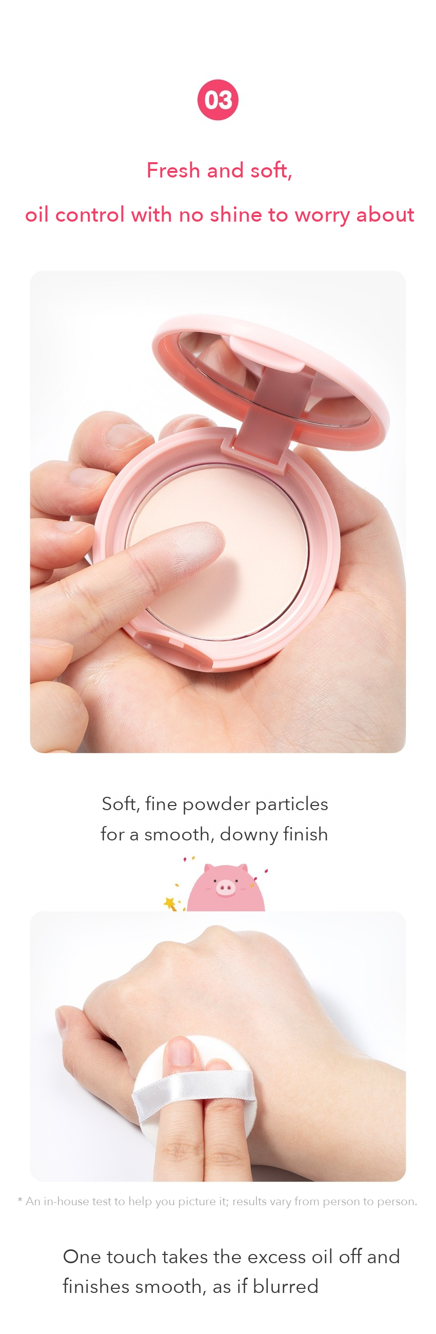 Mifactory Oil-Out Finish Powder Pact Pink Beige detail 5