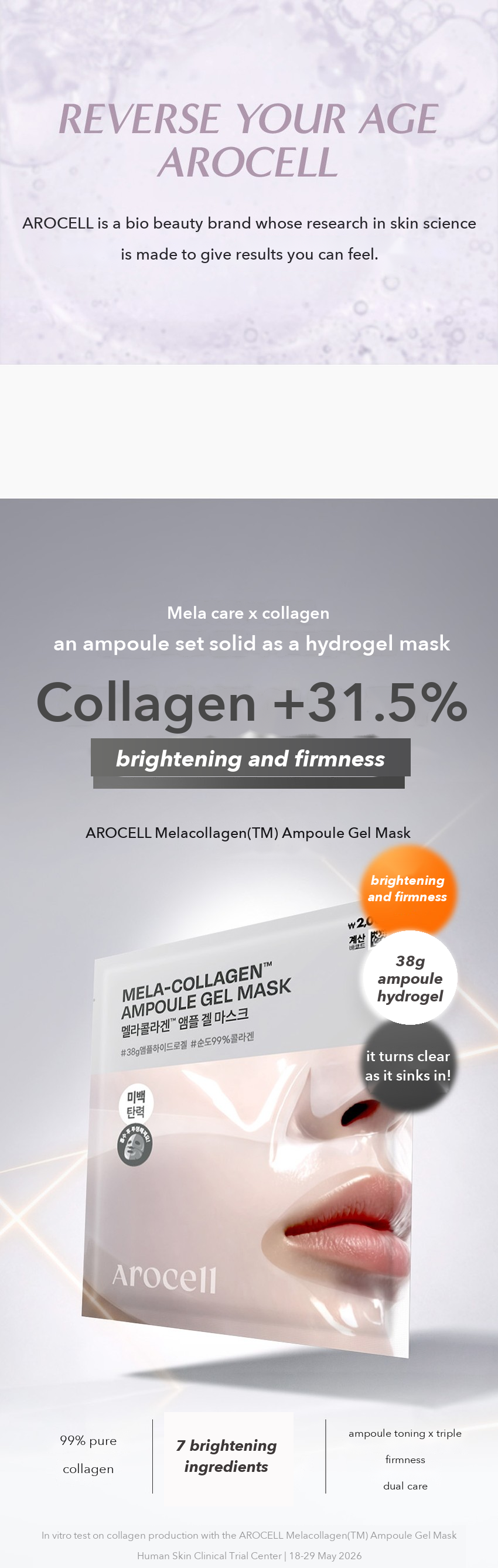 AROCELL Melacollagen Ampoule Gel Mask detail 01