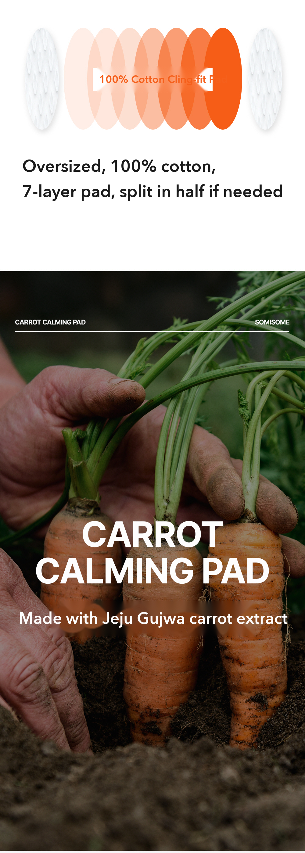 SOMISOME Carrot Calming Pad 40 Pads 195g detail 07