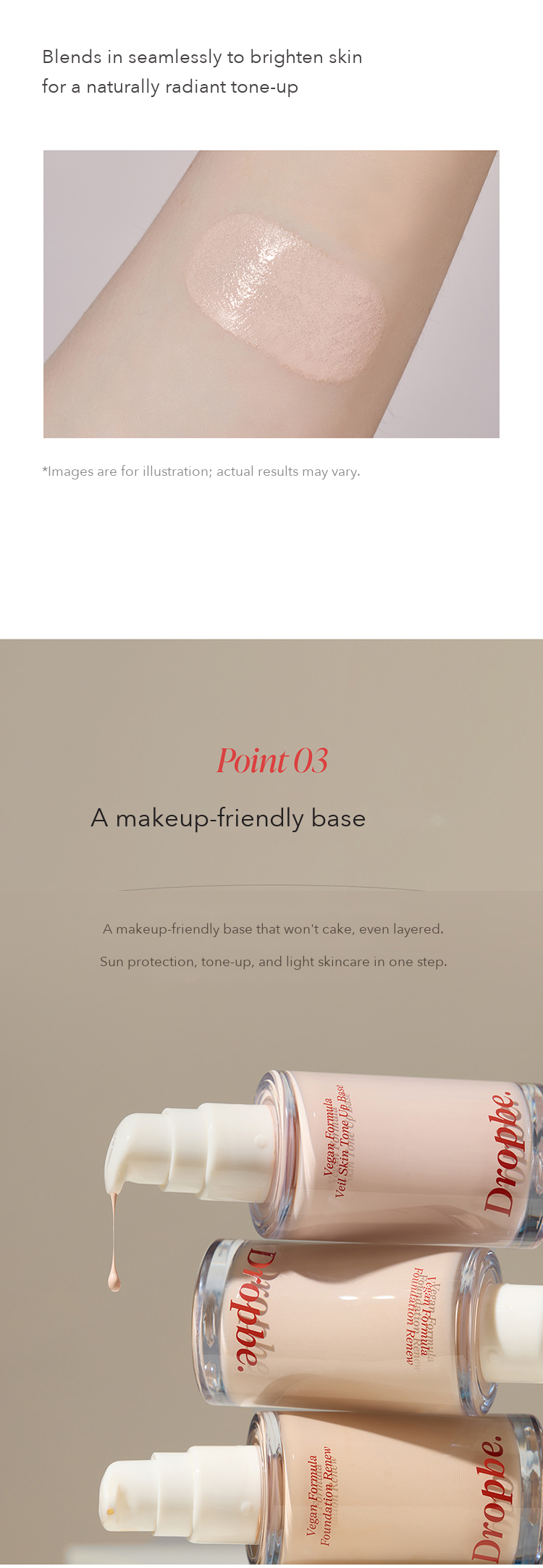 Dropbe Veil Skin Tone Up Base detail 4