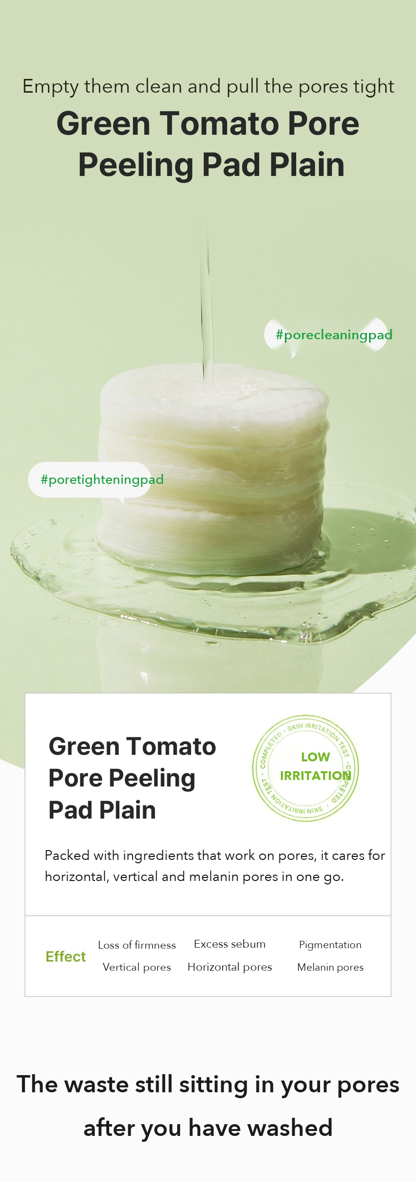 INGREDIENT EDITOR Green Tomato Pore Peeling Pad detail 1