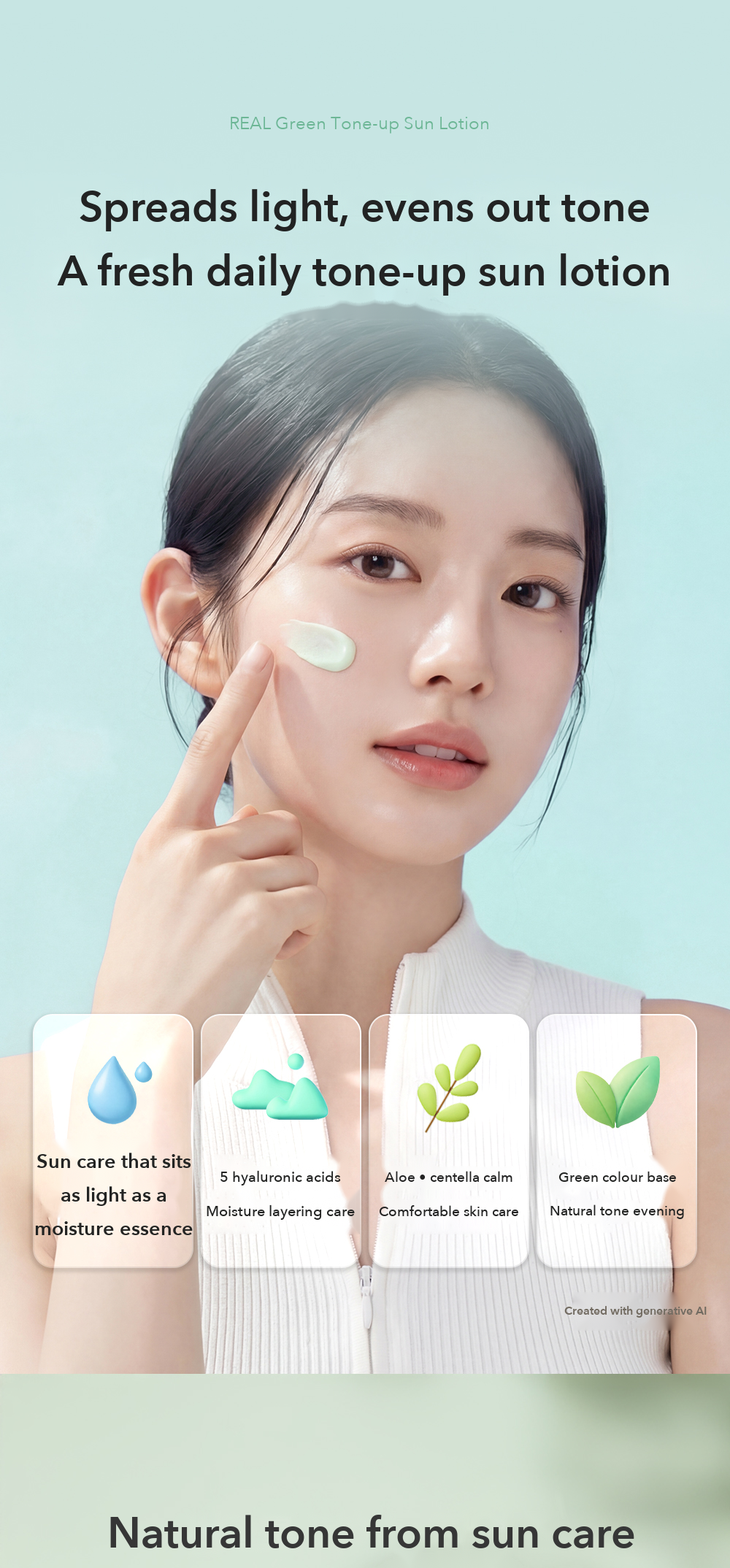 Kim Jeong Moon Aloe Cure Alpha Aloe Green Tone-up Sun Lotion detail 04