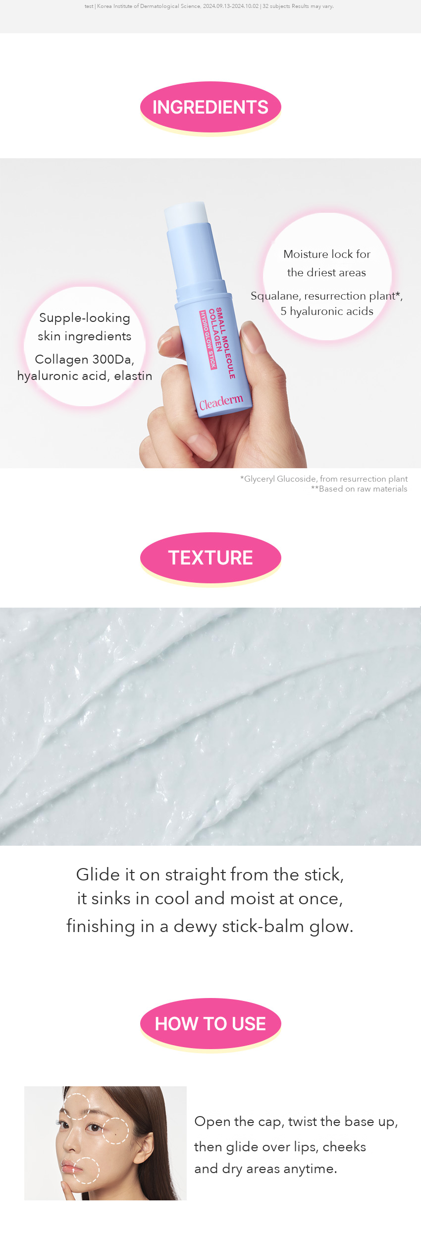 Cleaderm Collagen Moist Glow Stick detail 3