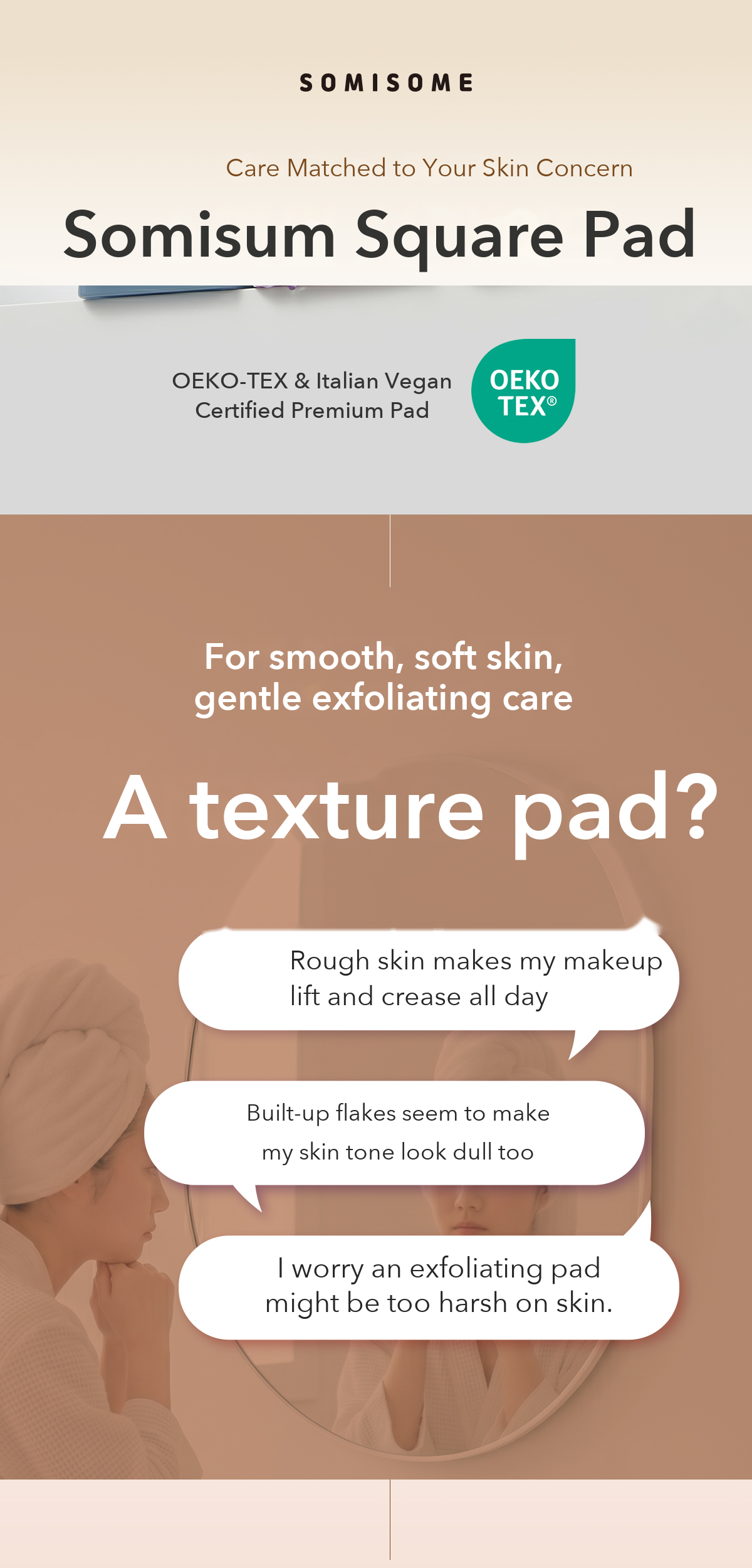 SOMISOME LHA Texture Care Square Pad 60 Pads 200g detail 01