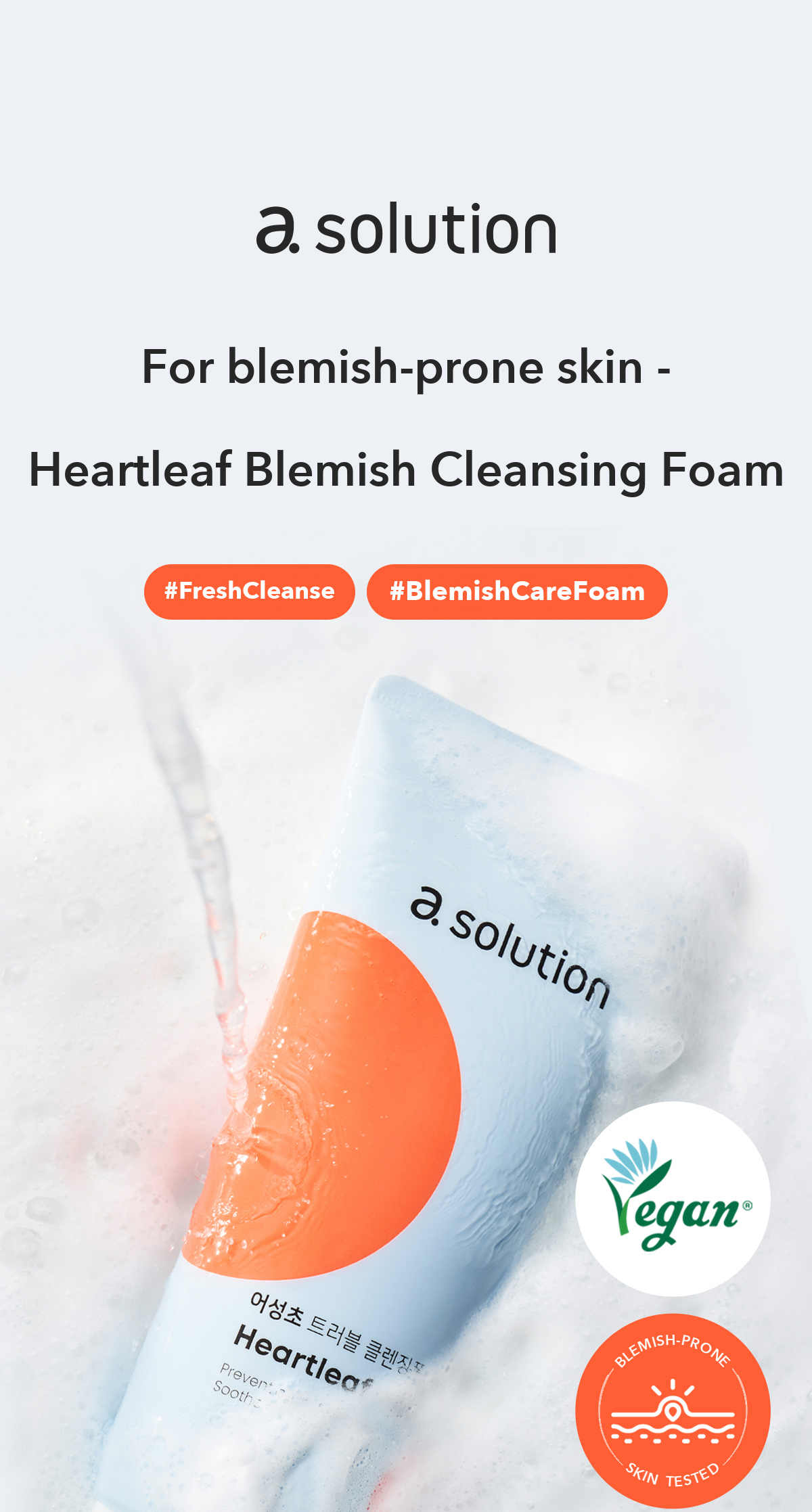 A.SOLUTION Heartleaf Blemish Cleansing Foam detail 01