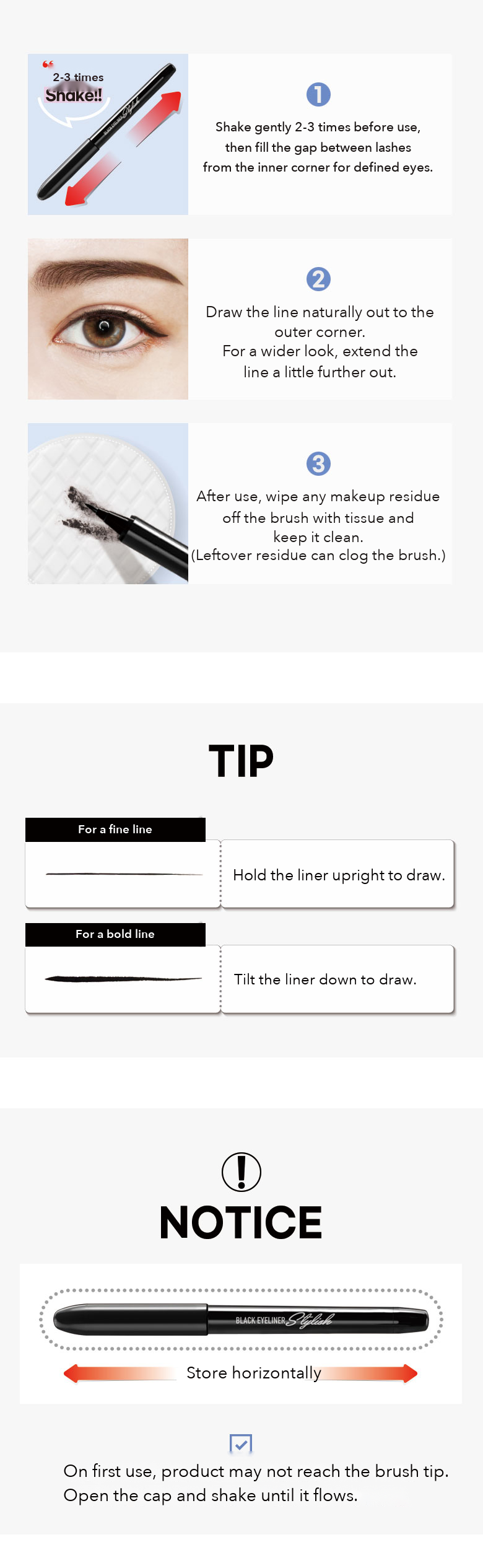 STYLISH Brush Pen Eyeliner Black how to use