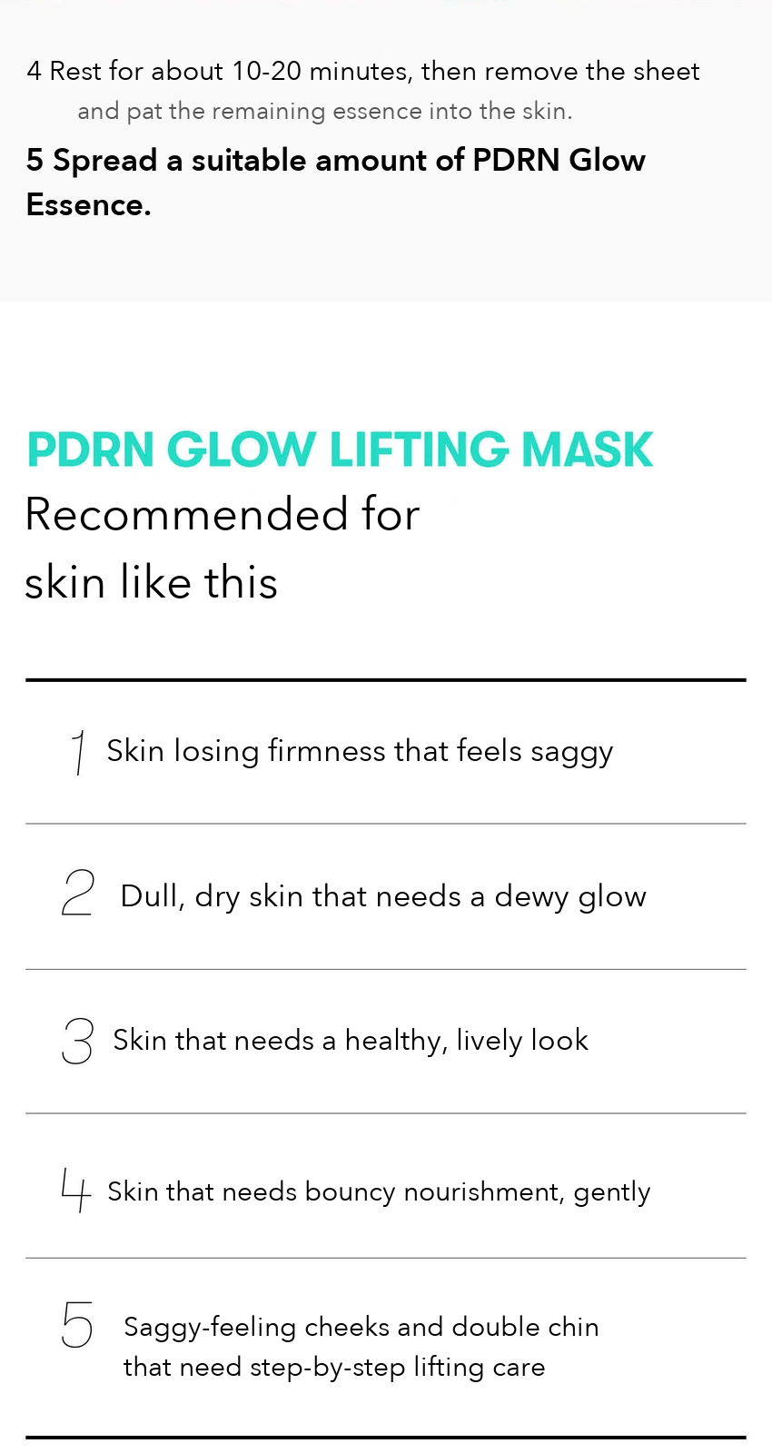 VT PDRN Glow Lifting Mask 27g + Glow Essence 1.5ml detail 14