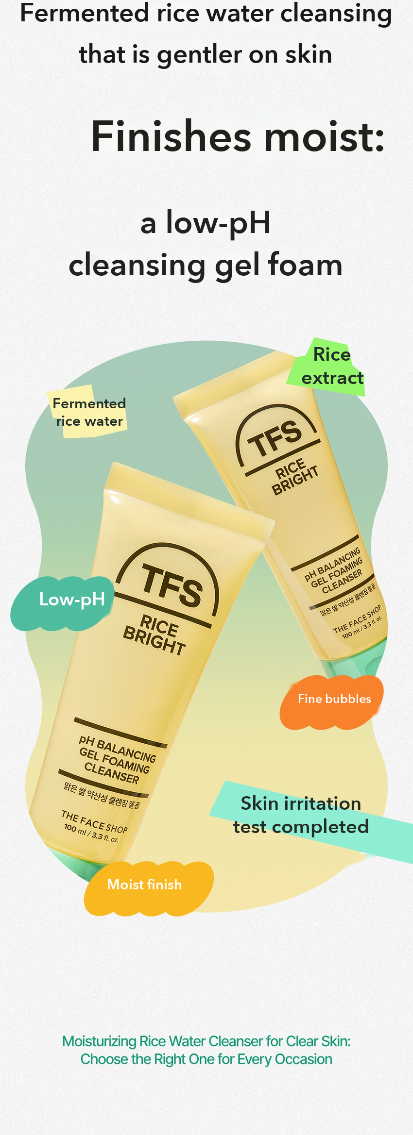 THE FACE SHOP Rice Water pH Balancing Gel Foaming Cleanser detail 03