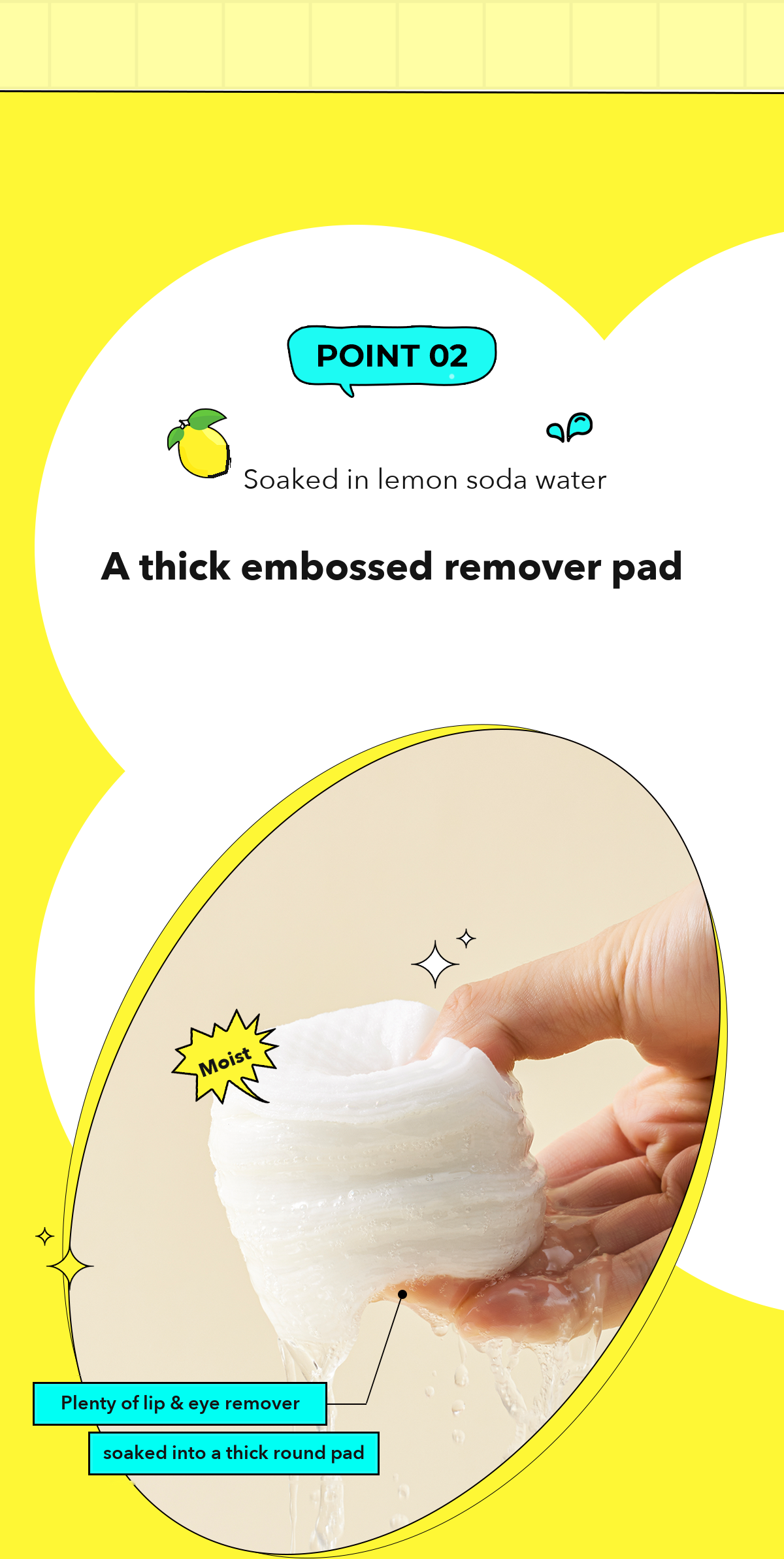 POINT Lemon Soda Lip & Eye Remover Pad detail 04