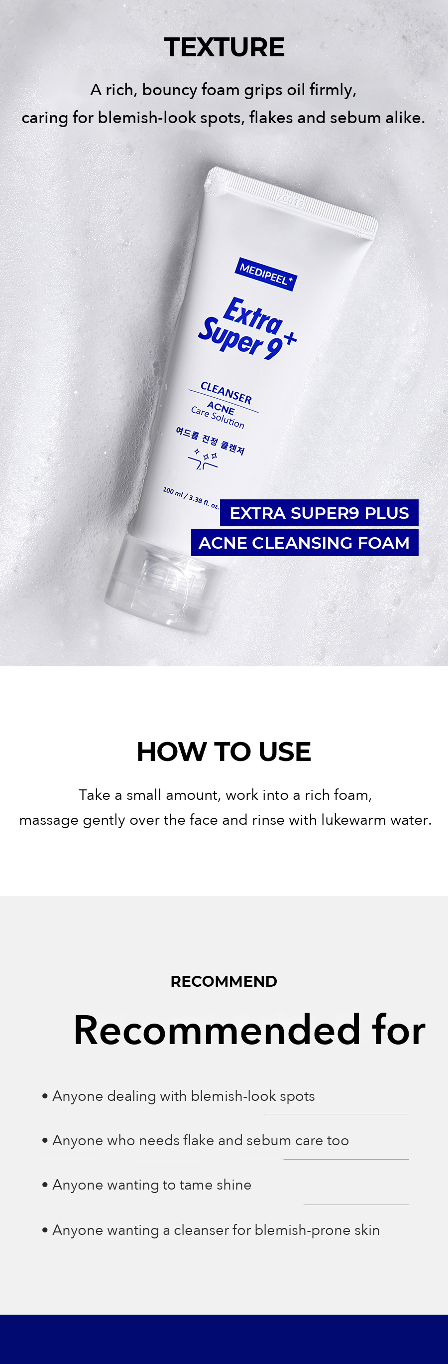 MEDIPEEL Extra Super9 Plus Blemish Care Cleansing Foam detail 04