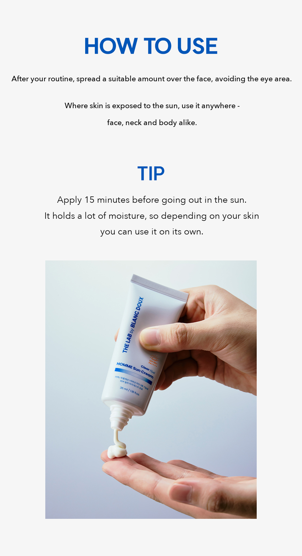THE LAB by BLANC DOUX Clear Hyal Homme Sun Cream detail 8