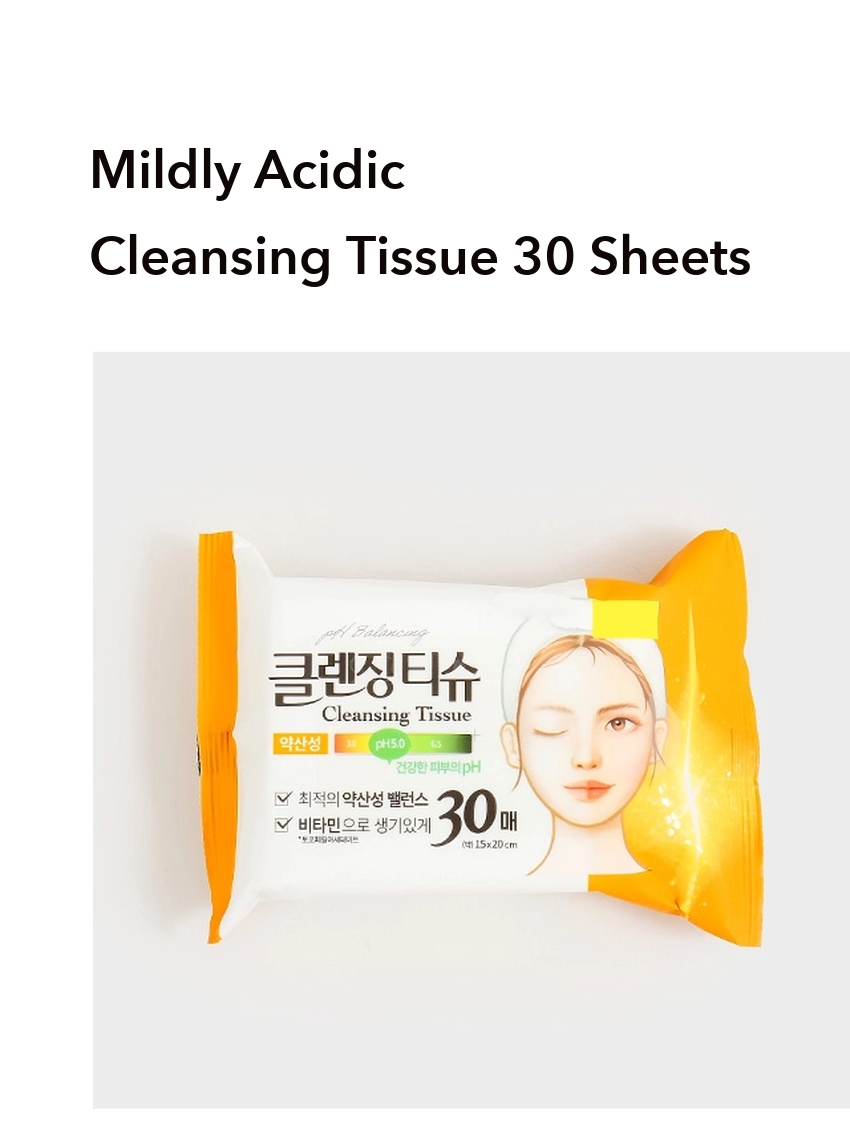 DAISO Mildly Acidic Cleansing Tissue detail 01