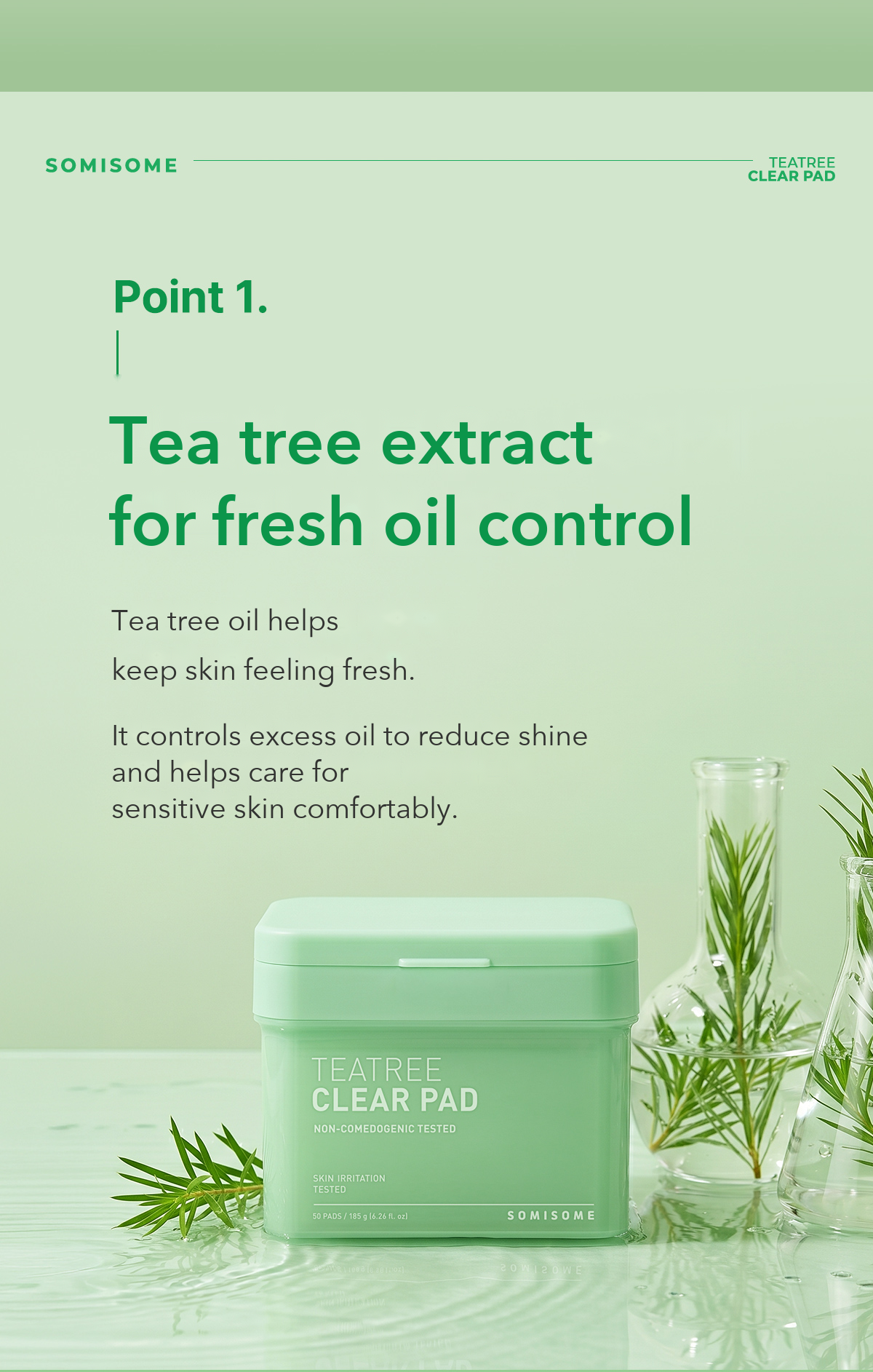 Somisome Tea Tree Clear Square Pad detail 3