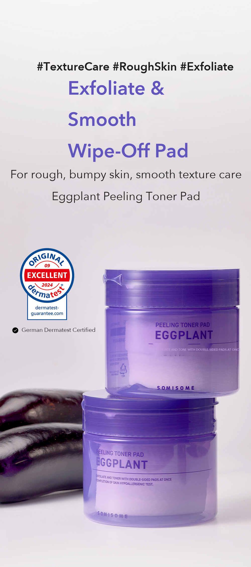 SOMISOME Eggplant Peeling Toner Pad detail 01