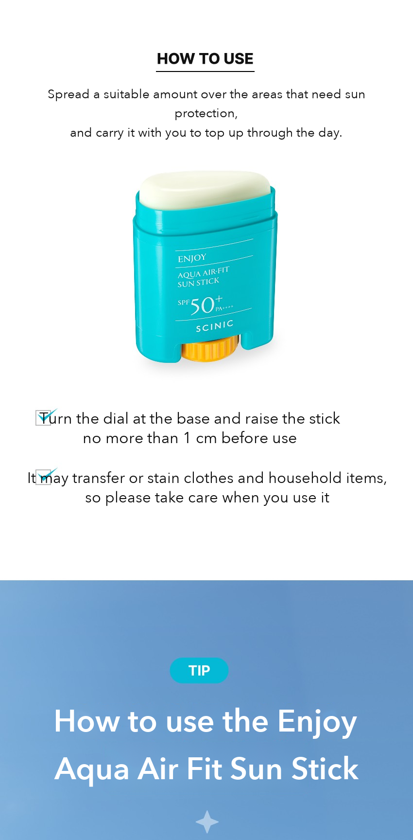 SCINIC Enjoy Aqua Air Fit Sun Stick 15g detail 06