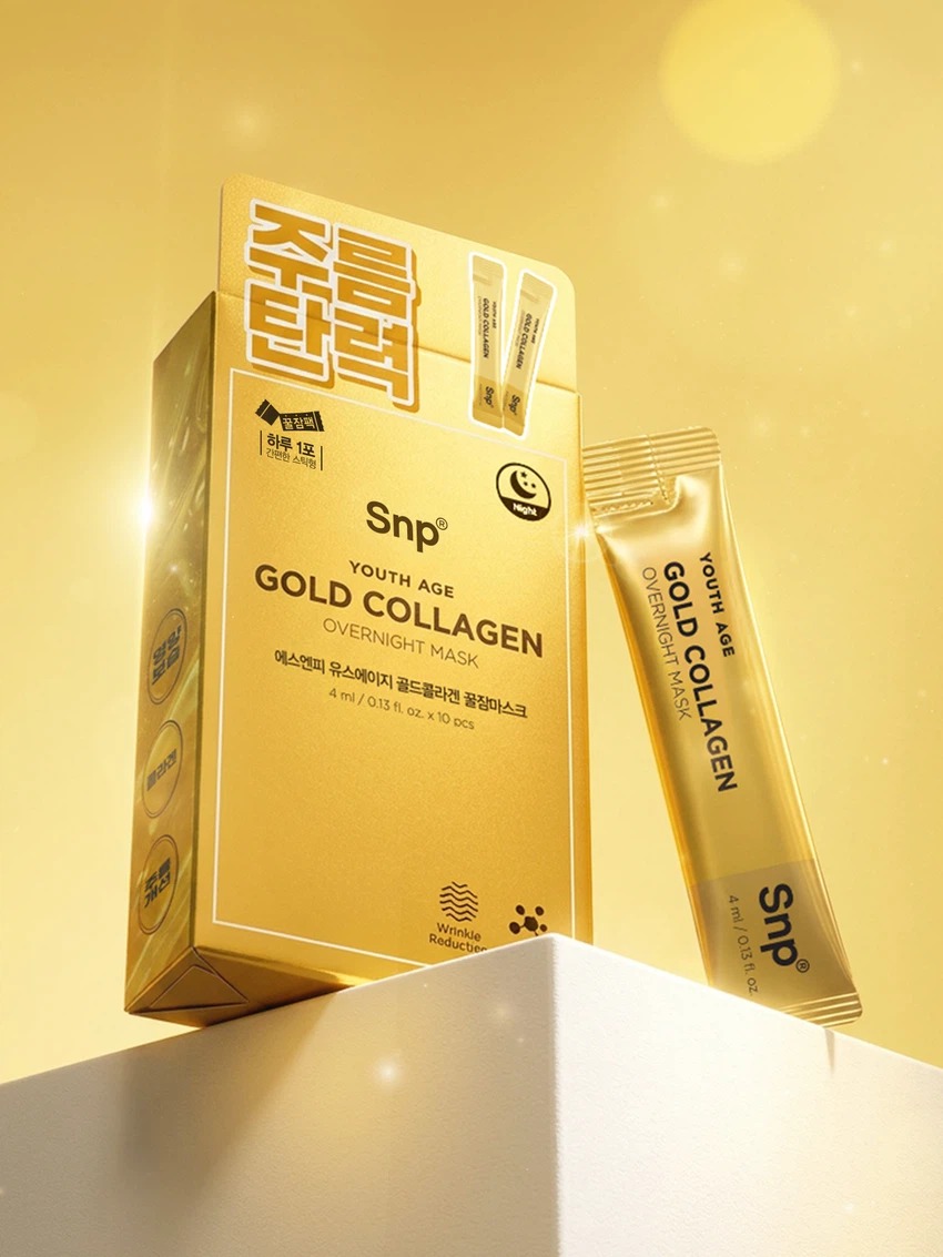 SNP Youth Age Gold Collagen Overnight Mask 4ml x 10