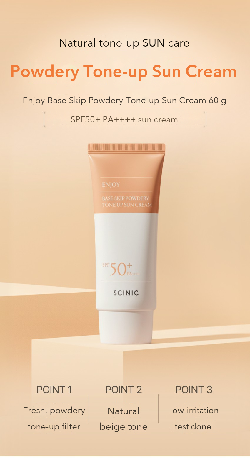 SCINIC Enjoy Base Skip Powdery Tone-up Sun Cream 60g detail 01