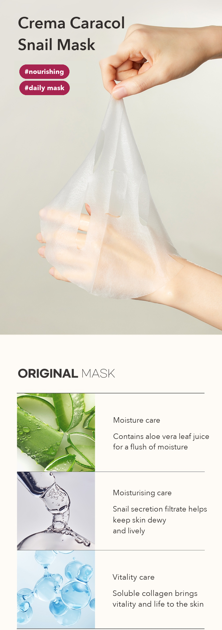 Jaminkyung Crema Caracol Original Mask detail 2