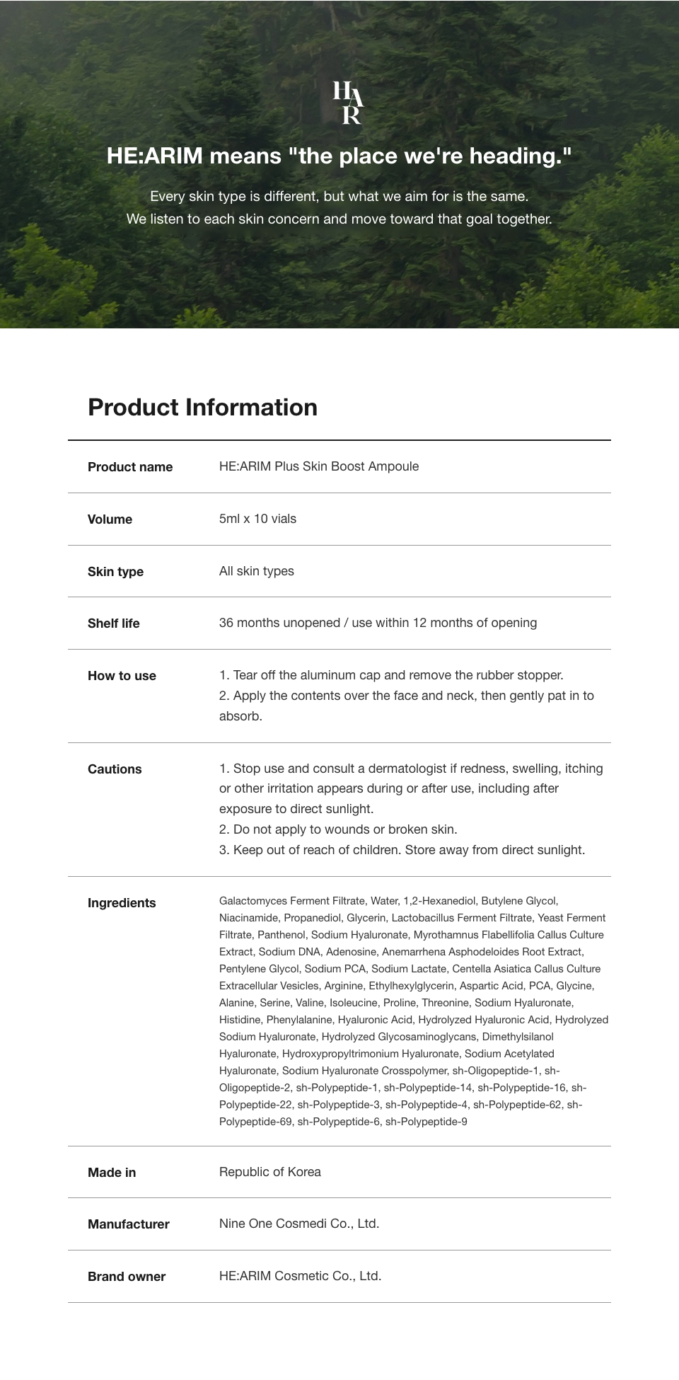 HE:ARIM Plus Skin Boost Ampoule detail 13