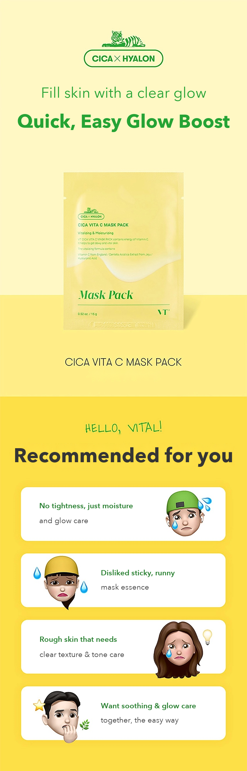 VT Cica Vita C Mask Pack 4 Sheets detail 01