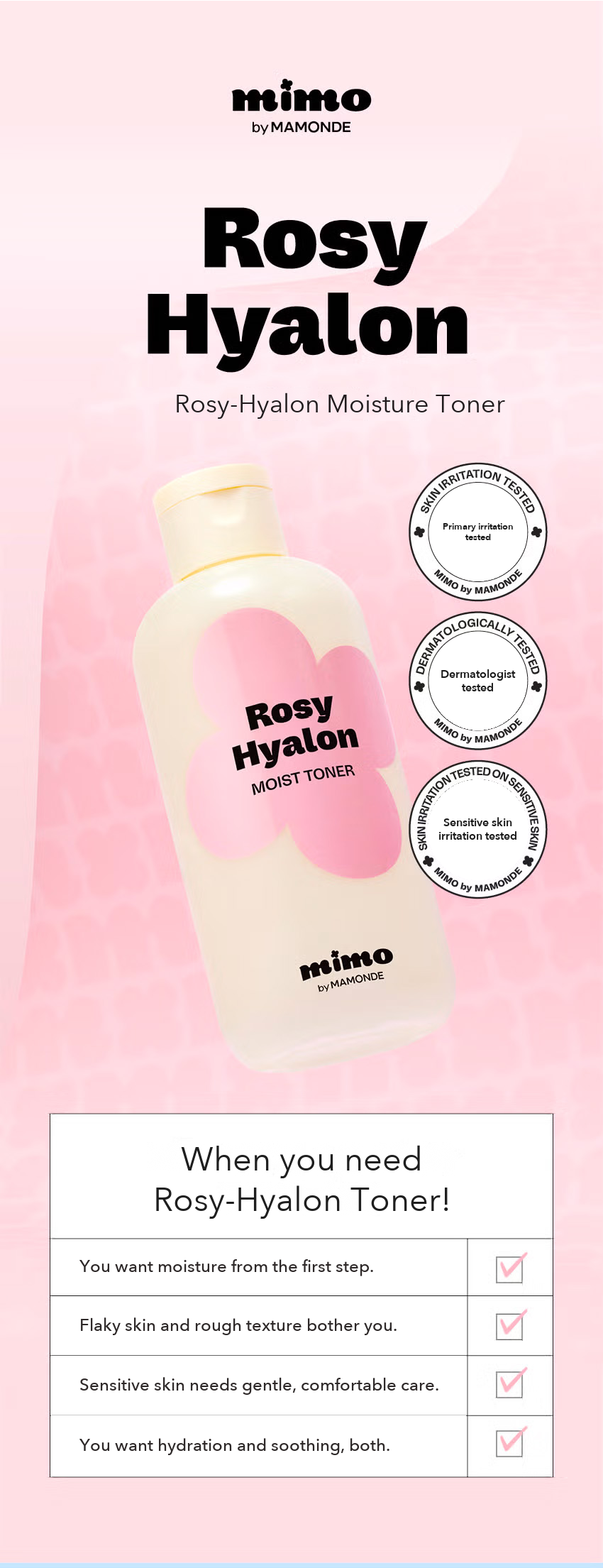 MIMO by MAMONDE Rosy-Hyalon Moisture Toner detail 1
