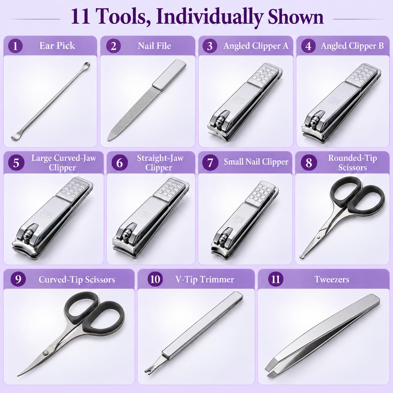 777 11-Piece Manicure Pedicure Nail Care Set detail 02