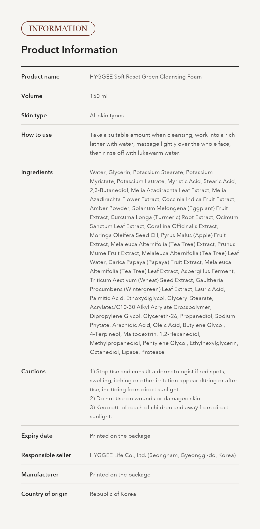 HYGGEE Soft Reset Green Cleansing Foam detail 16