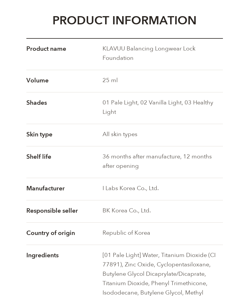 KLAVUU Balancing Longwear Lock Foundation 25ml detail 07