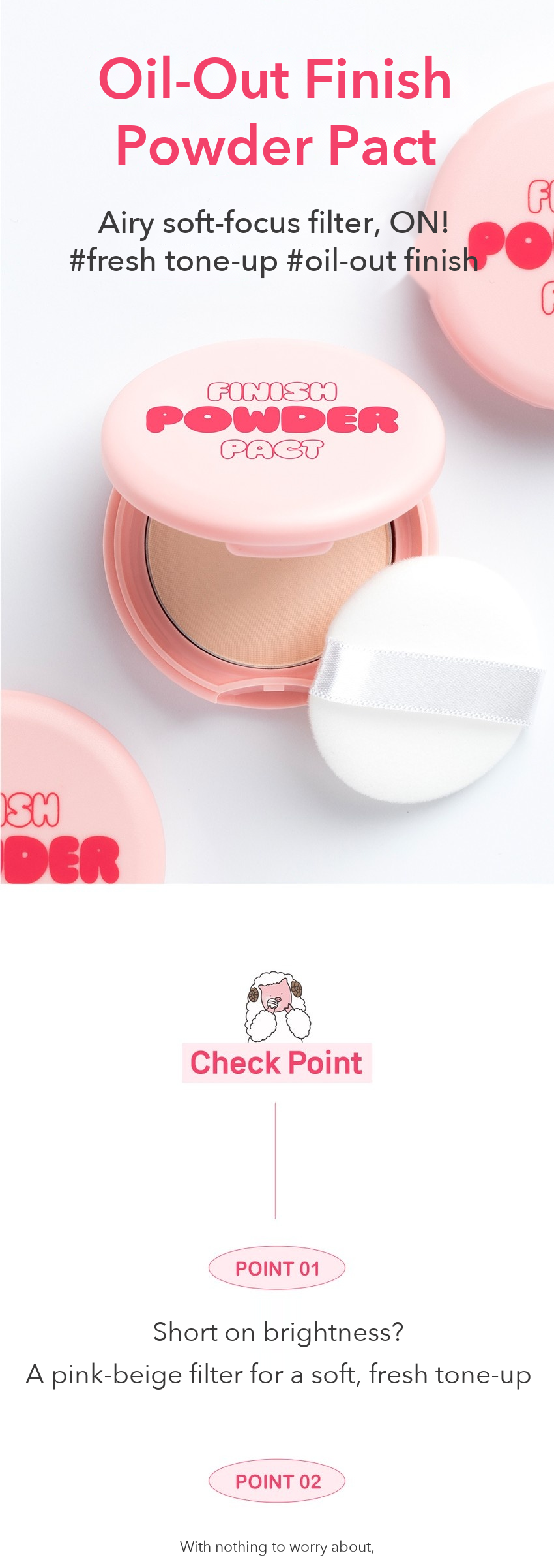 Mifactory Oil-Out Finish Powder Pact Pink Beige detail 1