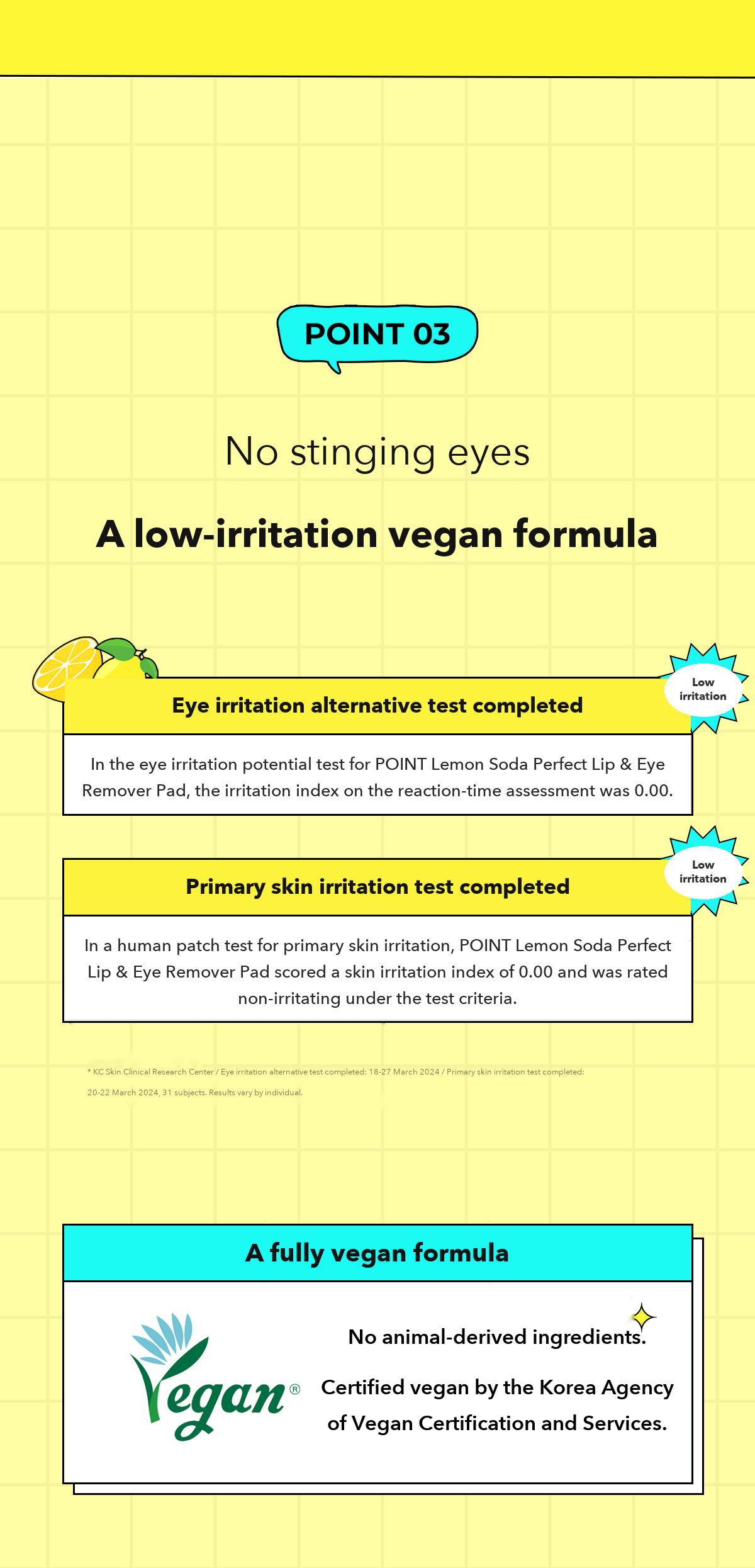 POINT Lemon Soda Lip & Eye Remover Pad detail 06