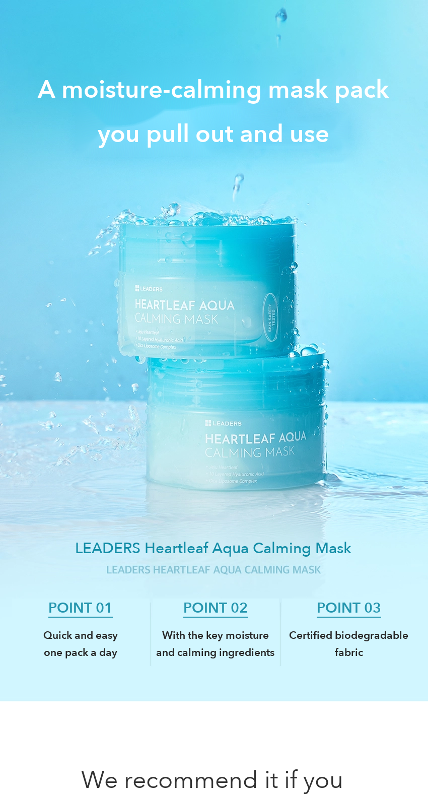 LEADERS Heartleaf Aqua Calming Mask detail 01