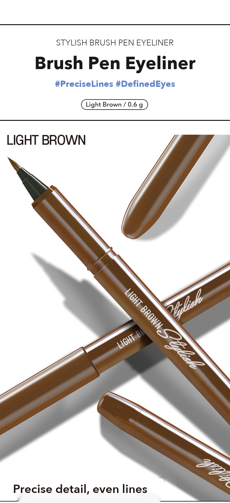 STYLISH Brush Pen Eyeliner Light Brown detail 1